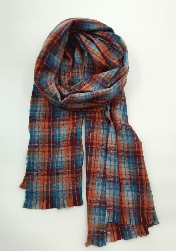 Écharpe plaid rouille