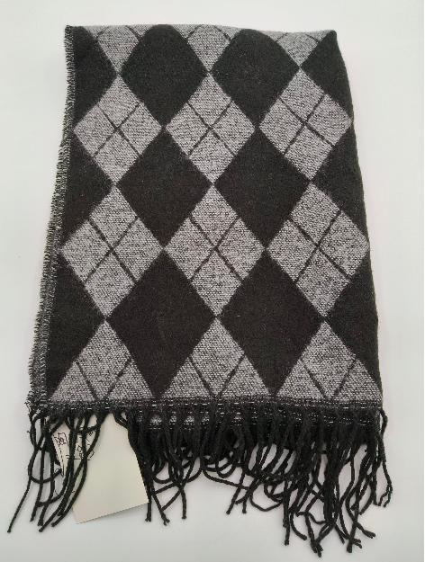Écharpe tricotée pliée en anthracite et gris