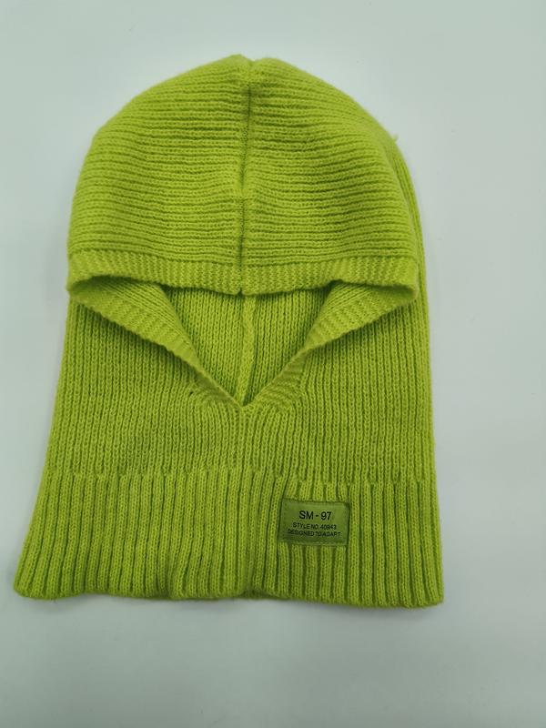 Cagoule vert lime côtelée à plat fond blanc
