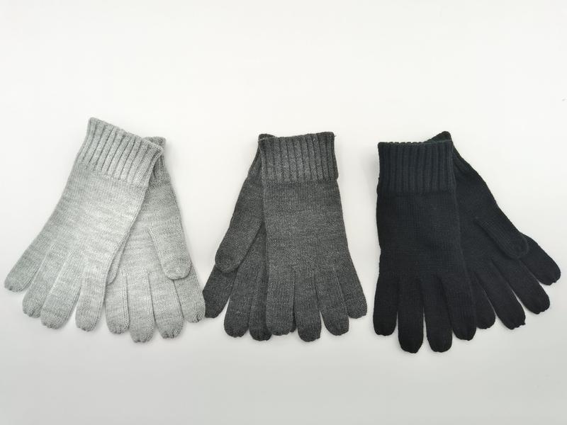 Trois paires de gants hiver côtelés en maille douce