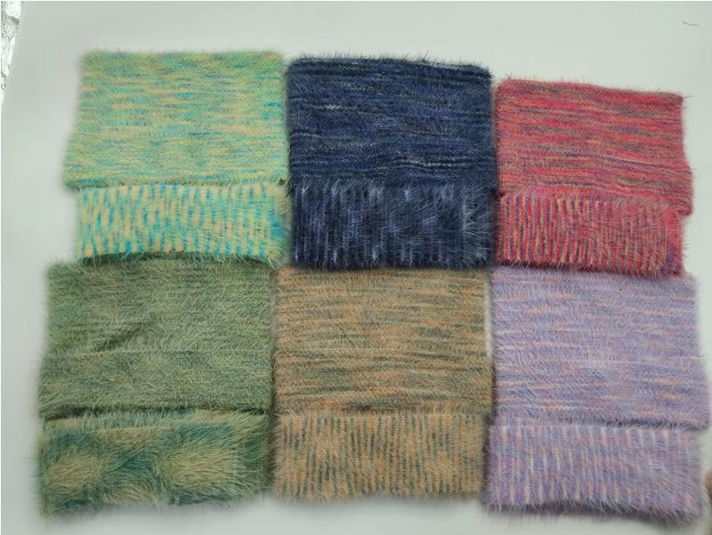 Six carrés laine eyelash duveteux sarcelle