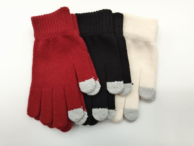 Gants en maille côtelée rouge